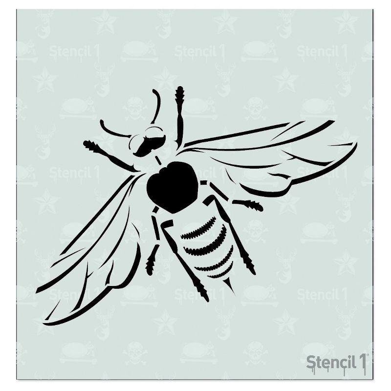 Stencil1 Bee Detailed - Stencil 5.75" x 6"