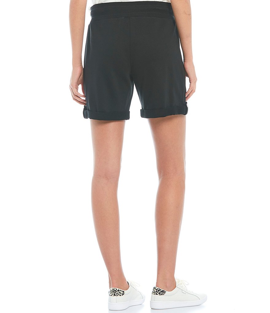 Marc New York Paperbag Waist Sueded Jersey Drawstring Shorts