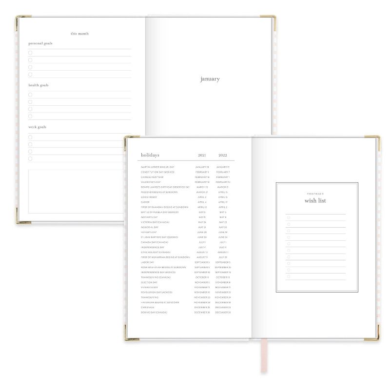 2021 Planner 4.875" x 8" Hardcover CB Pink Stripe - Sugar Paper™