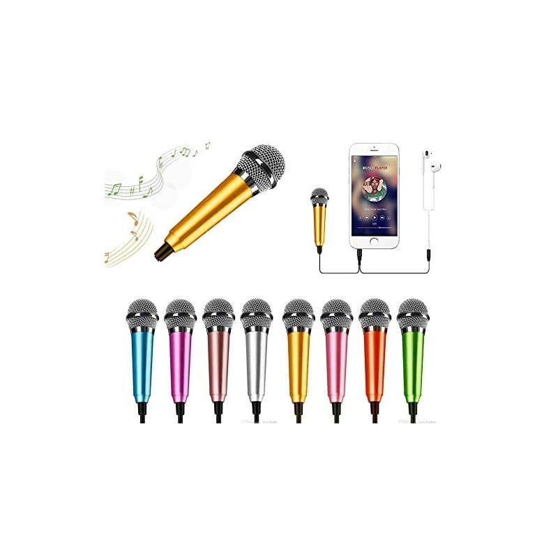 Portable Vocal Microphone for Mobile Phone, Computer, Tablet, Recording Chat and Singing(Yellow)