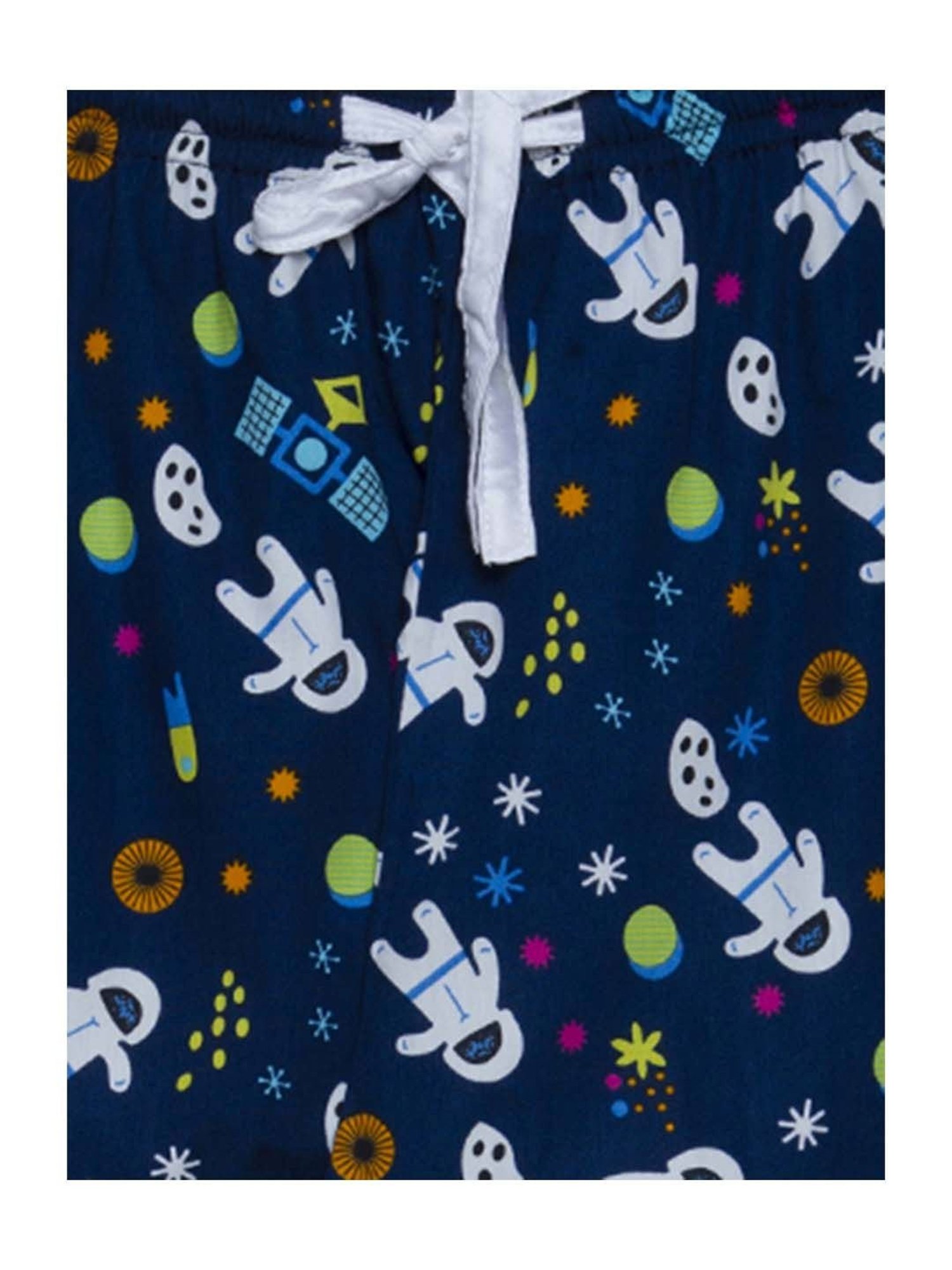 Fluffalump Boys Multicolor Cotton Printed Nightwear Top & Pants Set