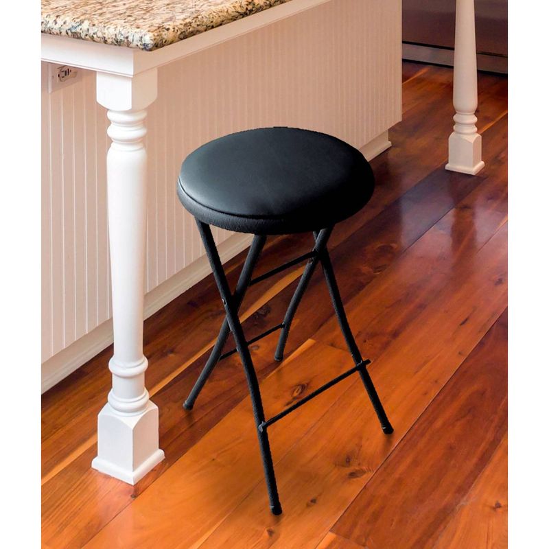 Folding Vinyl Counter Stool Black - Plastic Dev Group