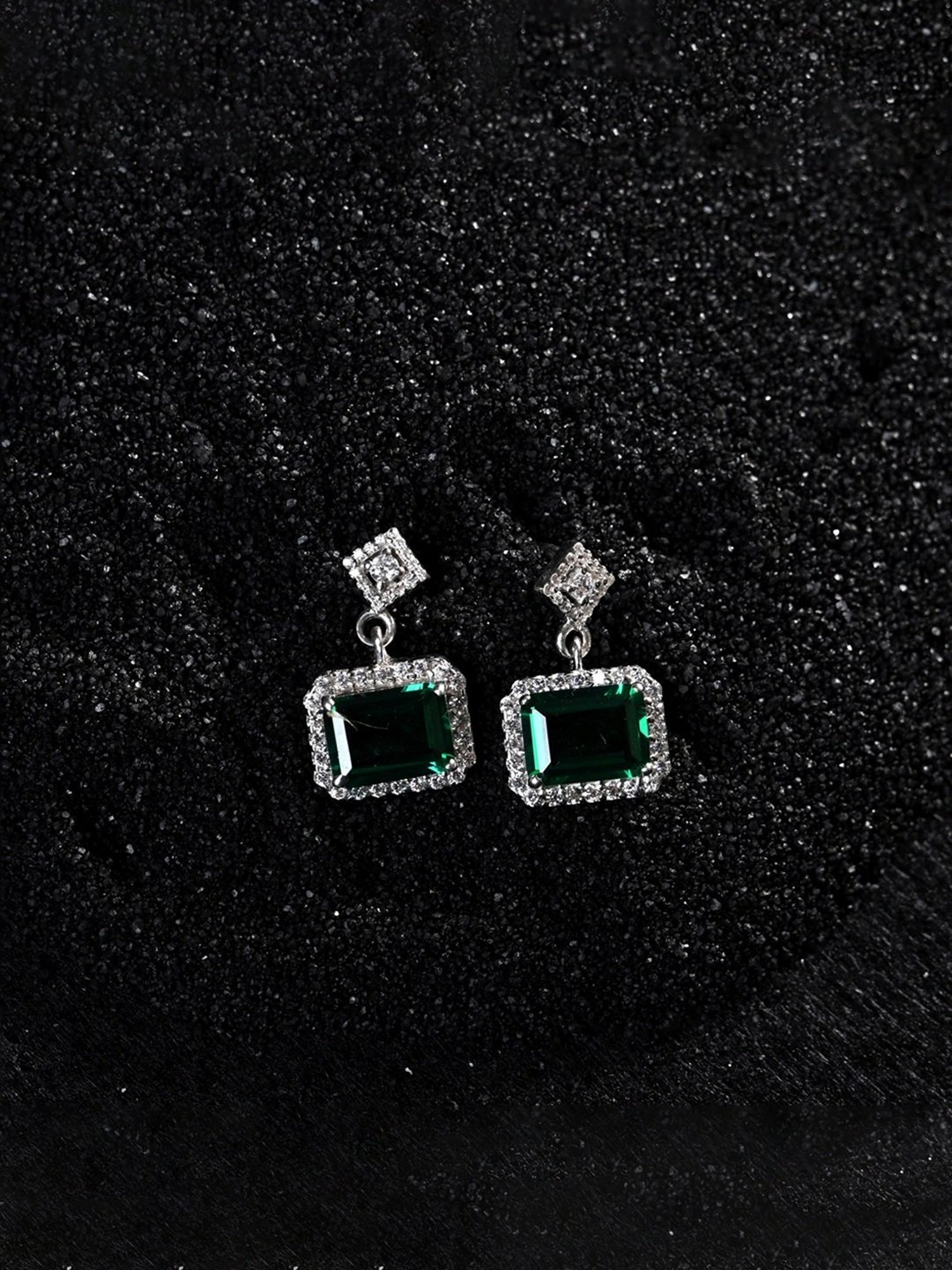 Clara 925 Silver Rhodium-Plated Swiss Zirconia Bianca Drop Earrings - Set of 2