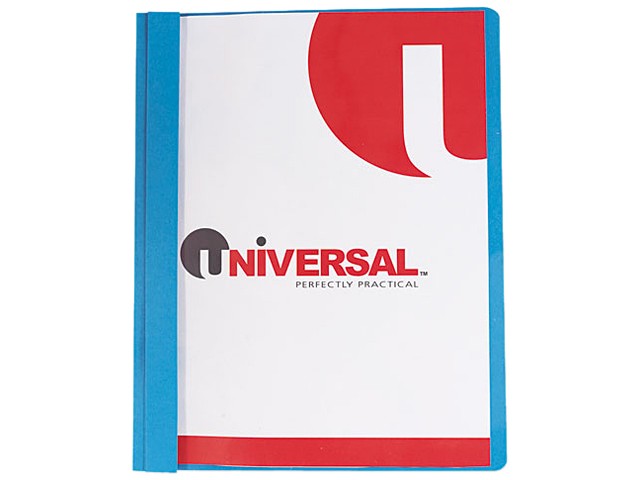 Universal 56101 Report Cover  Tang Clip  Letter  1/2   Capacity  Clear/Blue  25 per Box