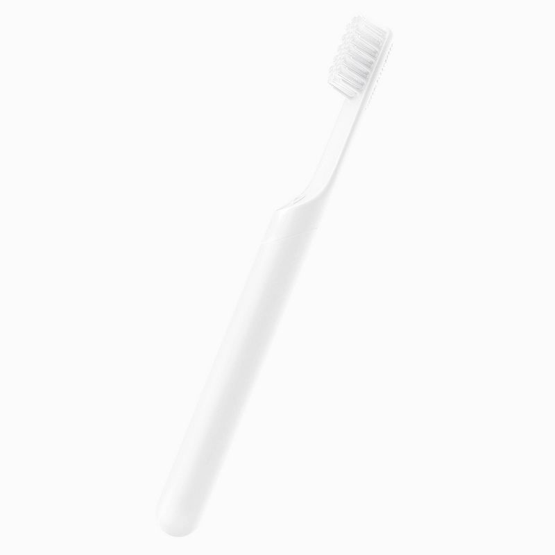 quip Plastic Smart Electric Toothbrush Starter Kit - 2-Minute Timer, Bluetooth, Free App + Travel Case - All-White