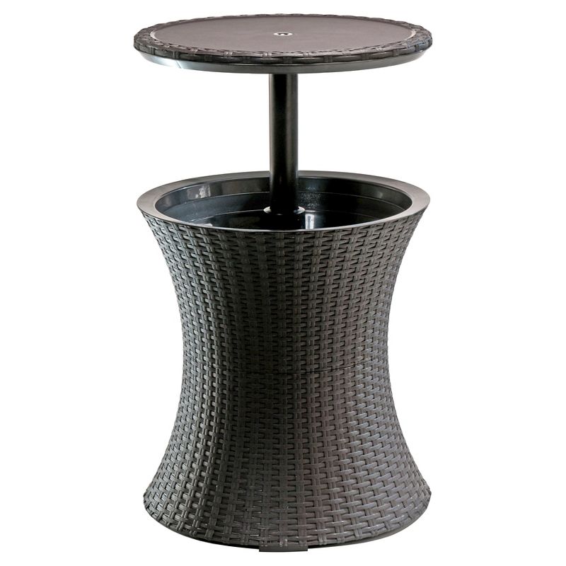Pacific Cool Bar Rattan Style Patio Beverage Cooler Bar Table - Brown - Keter