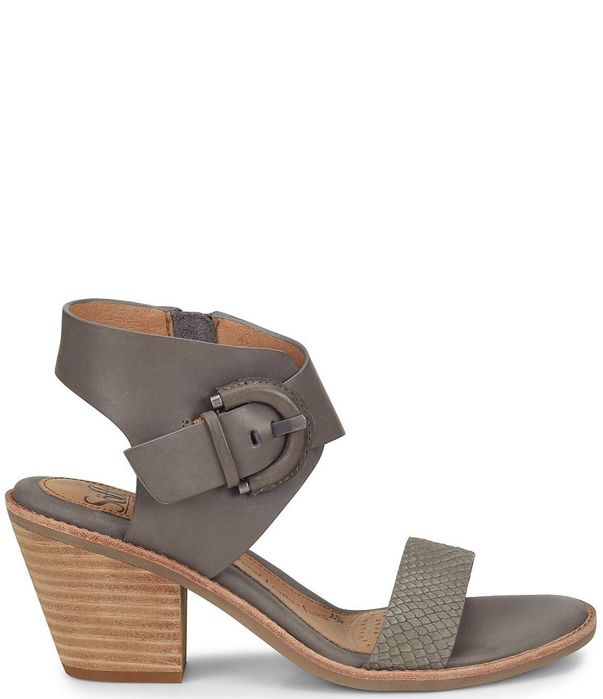 Sofft Menaka Snake Print Leather Accent Block Heel Sandals