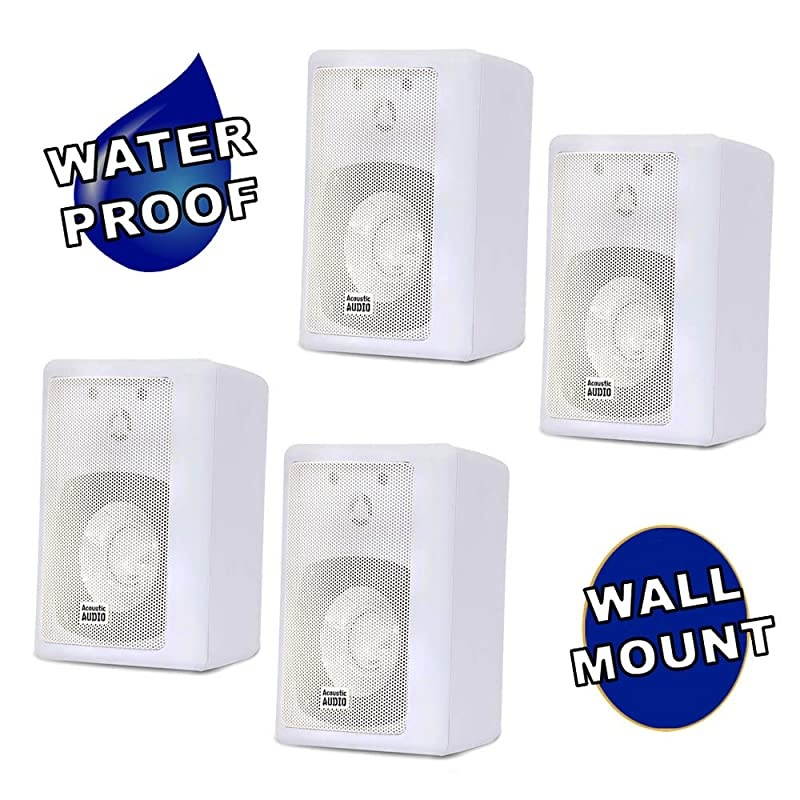 Audio 151W Indoor Outdoor 2 Way Speakers 1200 Watt White 2 Pair Pack 151W2Pr