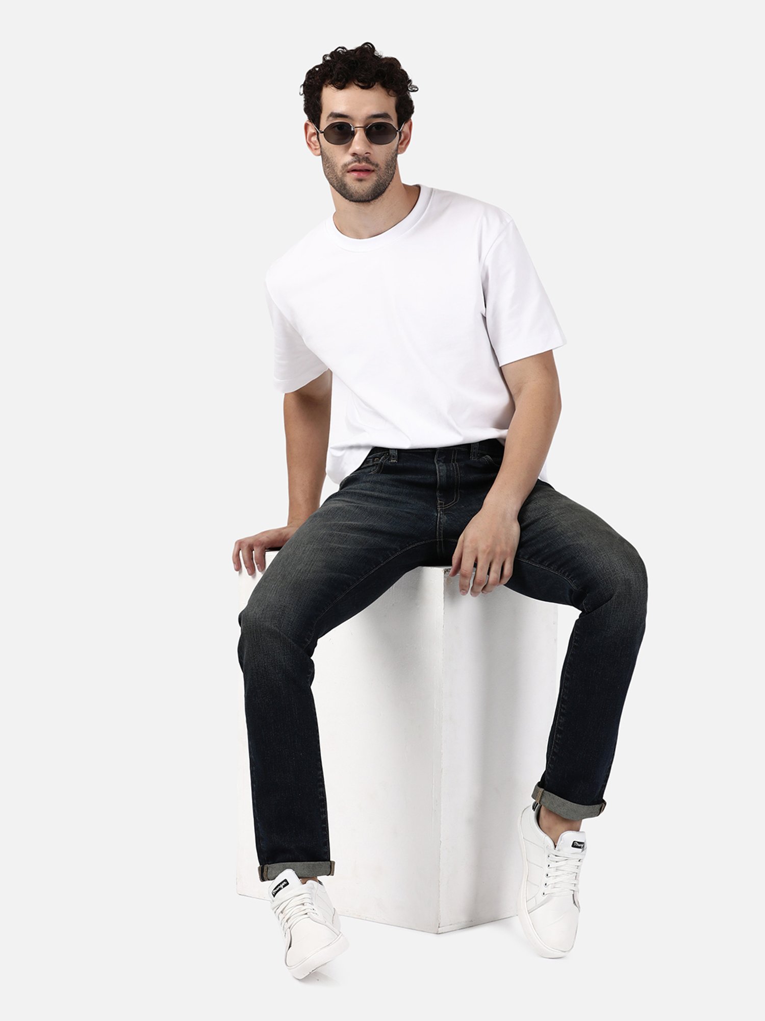 Passion Dark Blue Slim Fit Lightly Washed Jeans