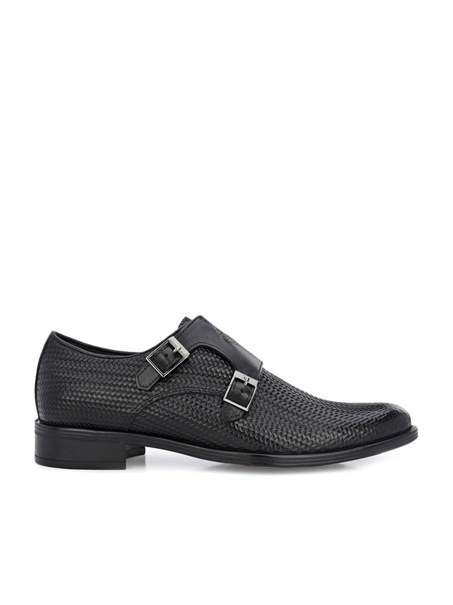 Hitz Men's Black Monk Shoes