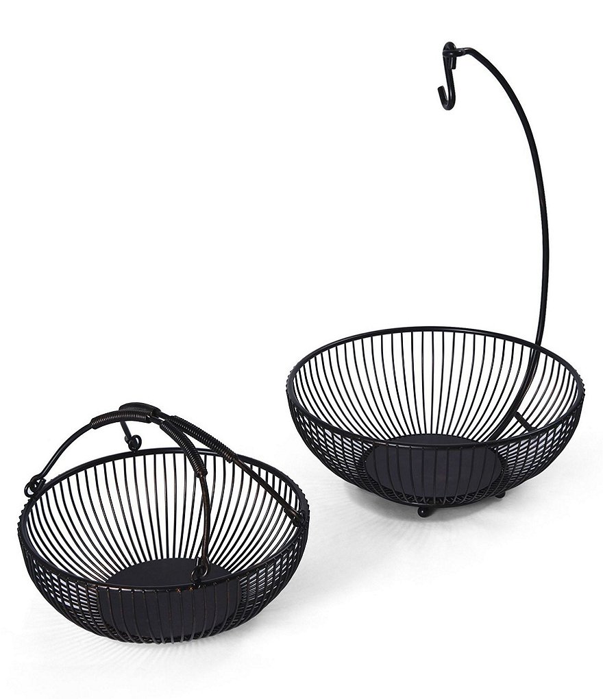 Gourmet Basics by Mikasa Spindle 2-Tier Fruit Basket with Banana Hook