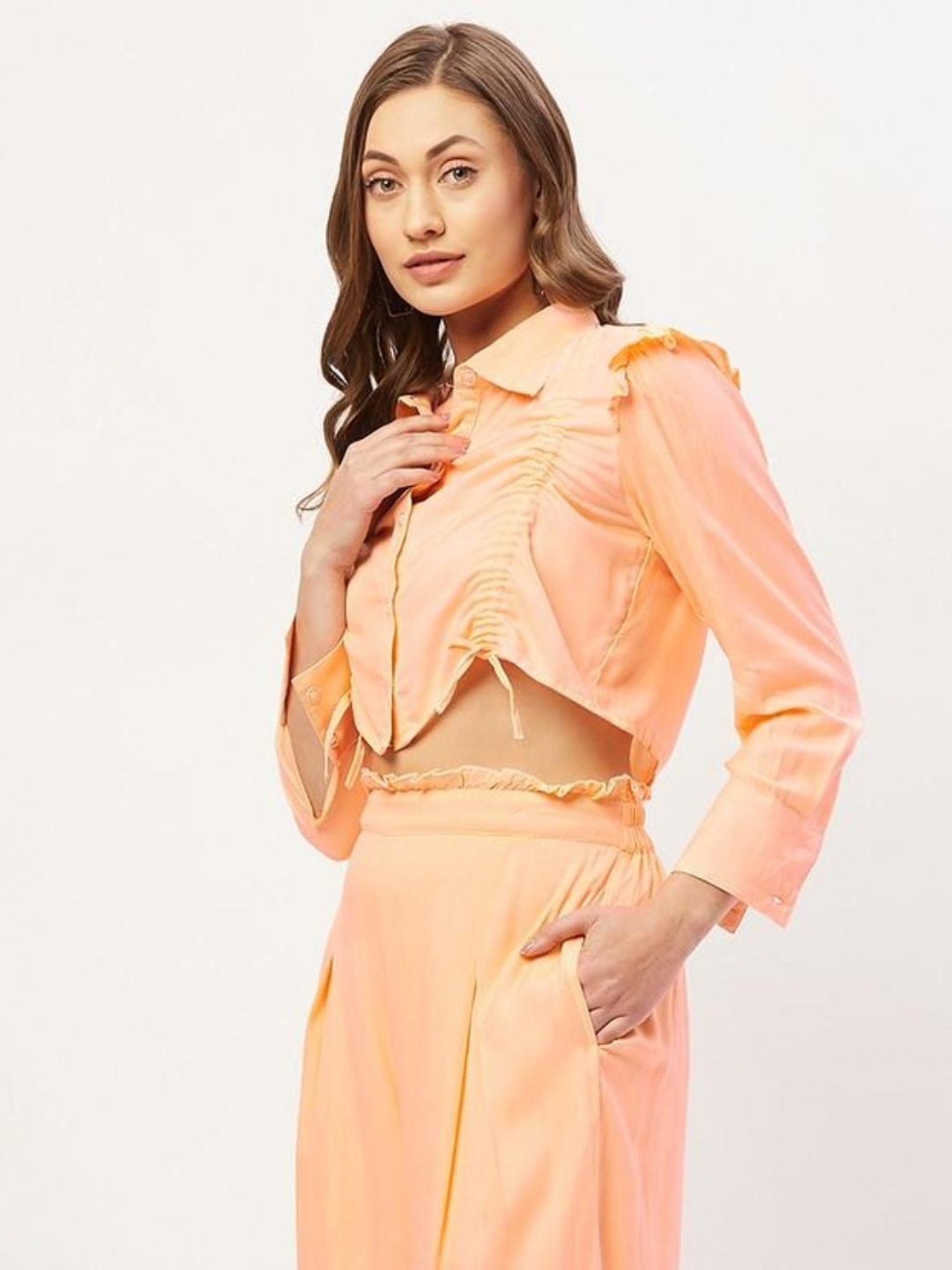 Anvi Be Yourself Peach Regular Fit Shirt