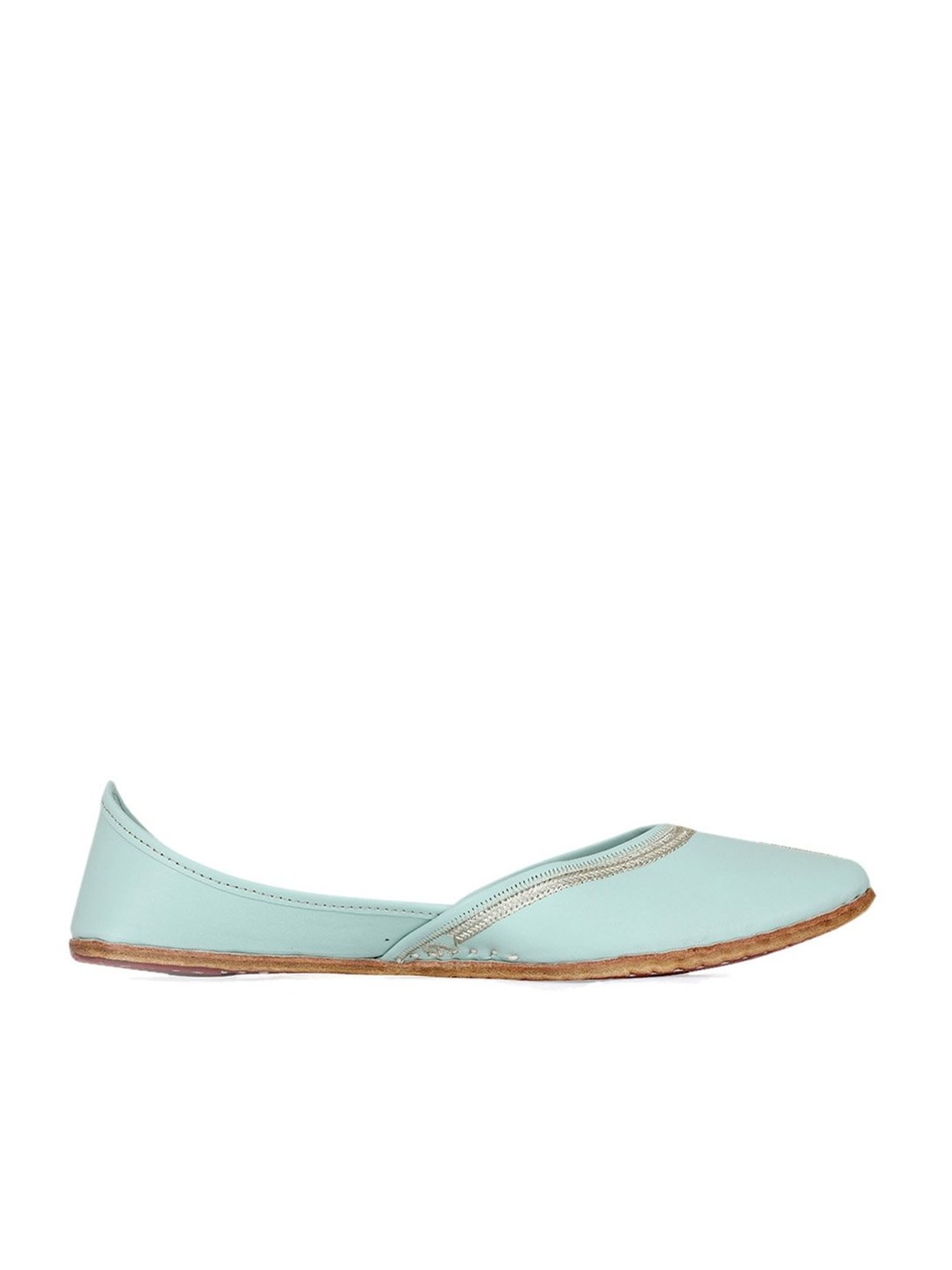 NR by Nidhi Rathi Women's Sea Green Casual Juttis