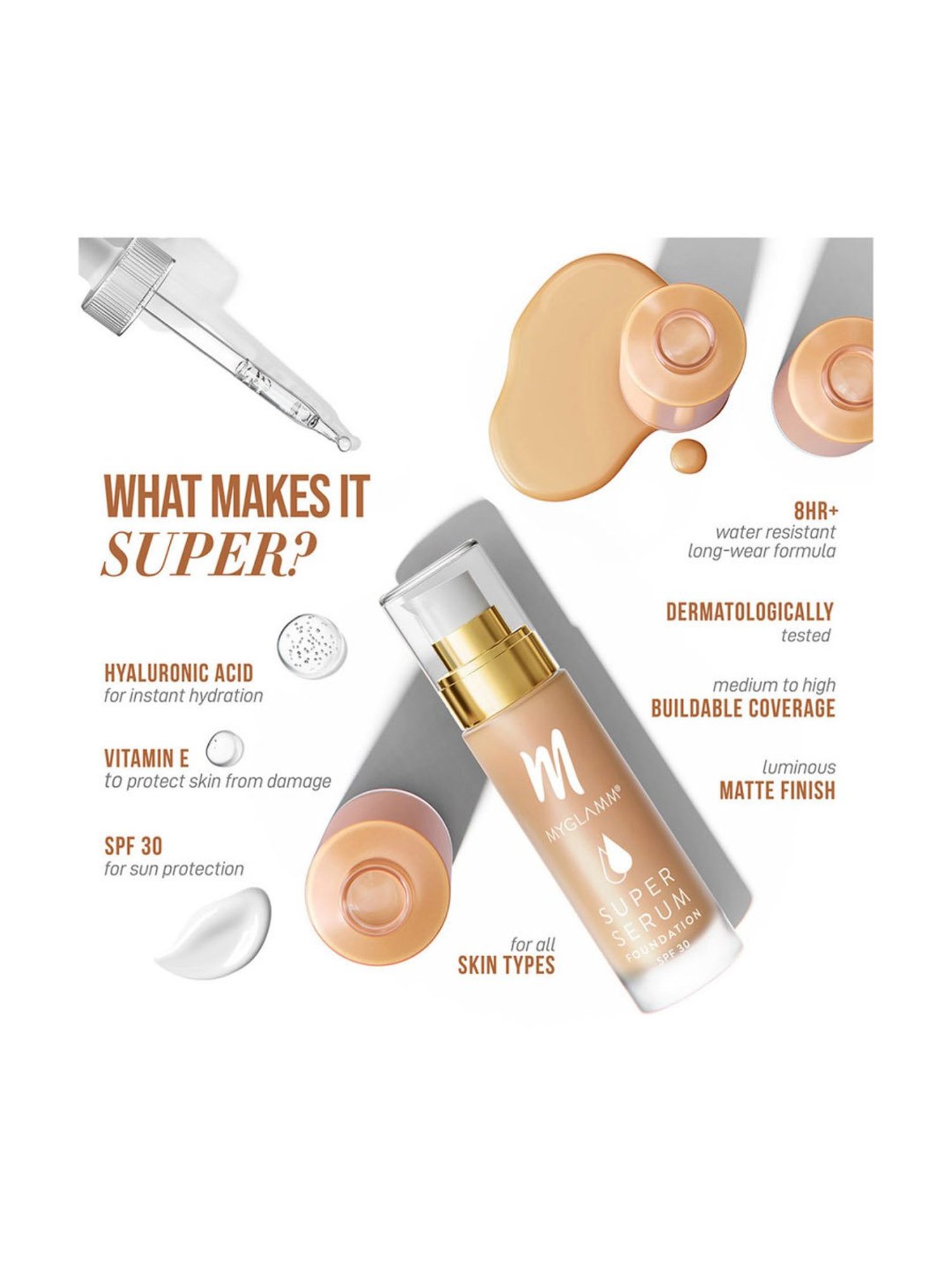 MyGlamm Super Serum Foundation 202W Sunny - 33 gm