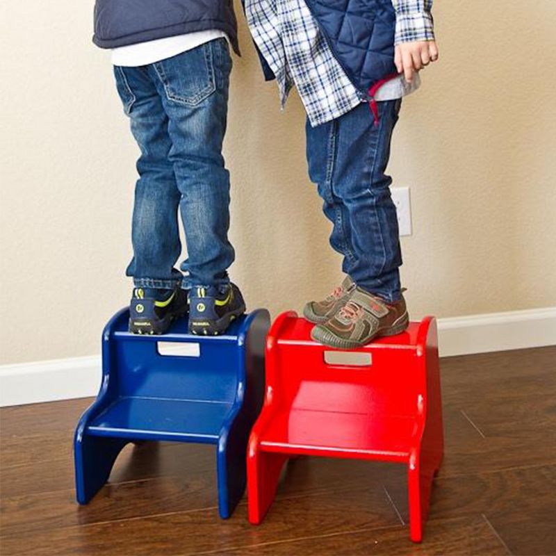 Little Colorado 105WDUNF Durable Wooden Supportive Stepping Stool and Chair for Kids Bathroom, Kitchen, Bedroom, and Garage, with Handle, Unfinished