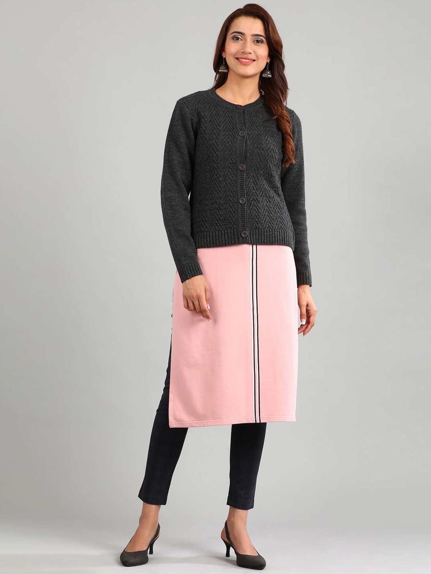 Aurelia Grey Regular Fit Sweater