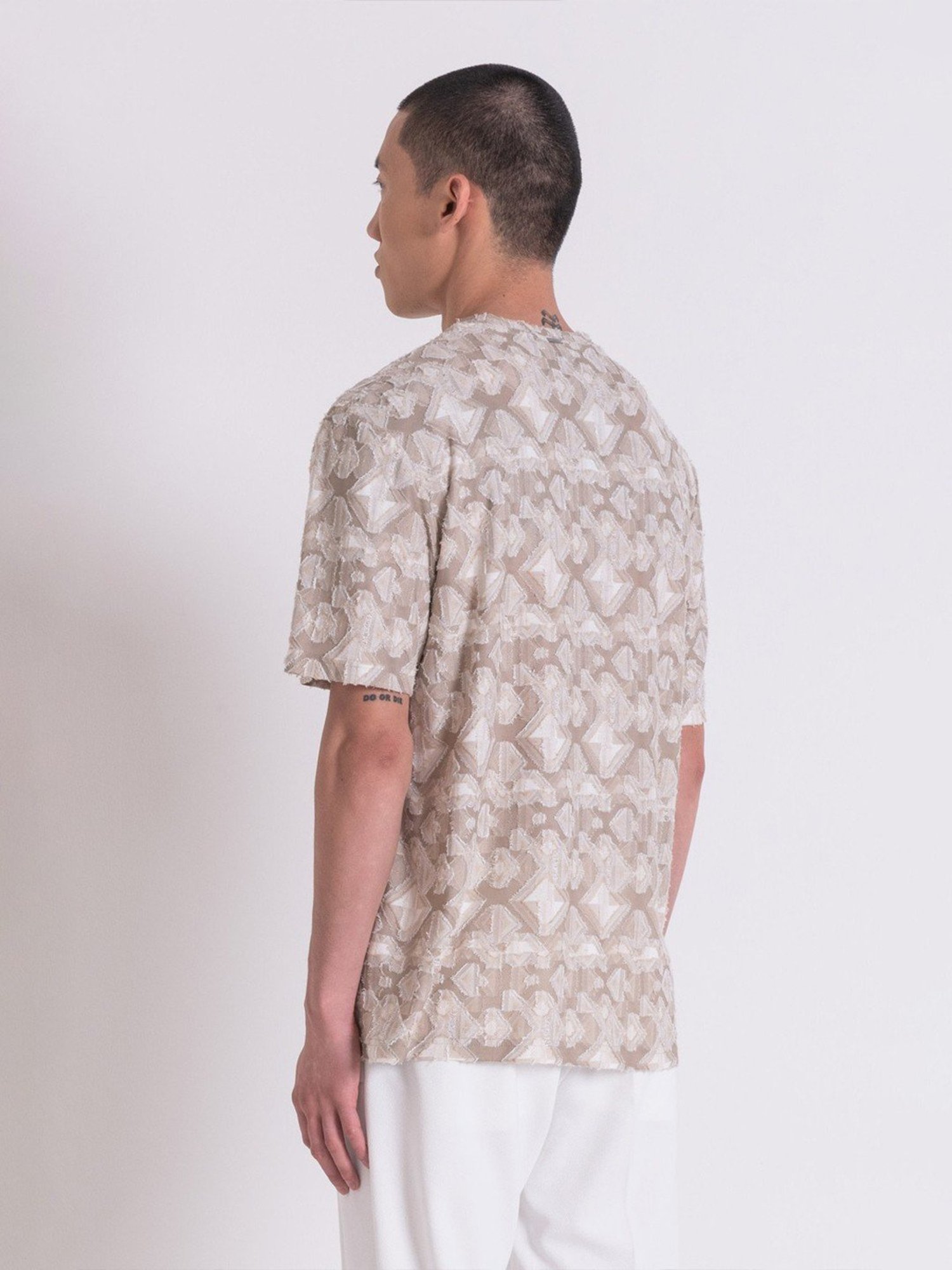 Antony Morato Beige Regular Fit Printed T-Shirt