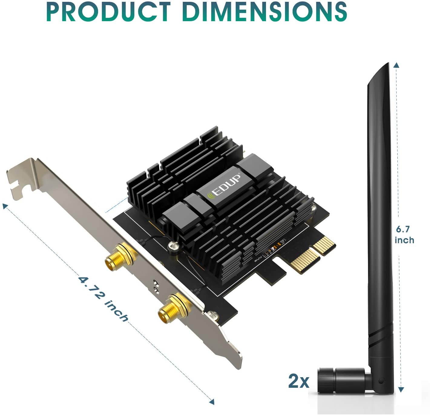 New WiFi 6 Card AX 3000Mbps PCIe Network Card AX200 802.11AX 2.4Ghz/5.8Ghz with Bluetooth 5.0 & Heat Sink Wireless PCI Express Wi-Fi Adapters Dual Band Antenna for Windows 10 64-bit