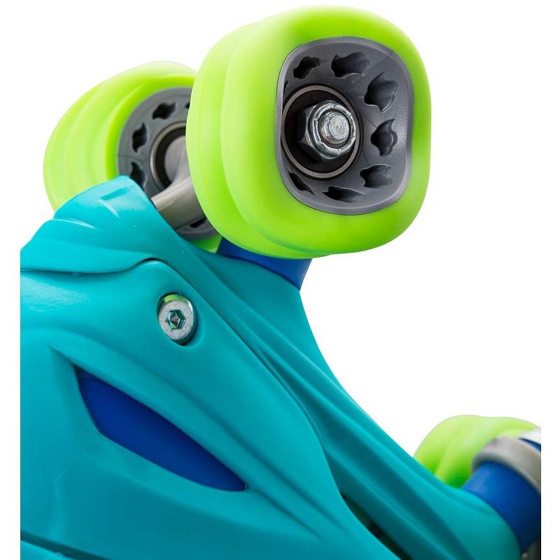 HearthSong - One2Go Adjustable Roller Skates Featuring Easy-Rolling Shark Wheels Jr. with Hard Shell Ankle Support, Adjustable for Kids' Shoe Sizes 1-4