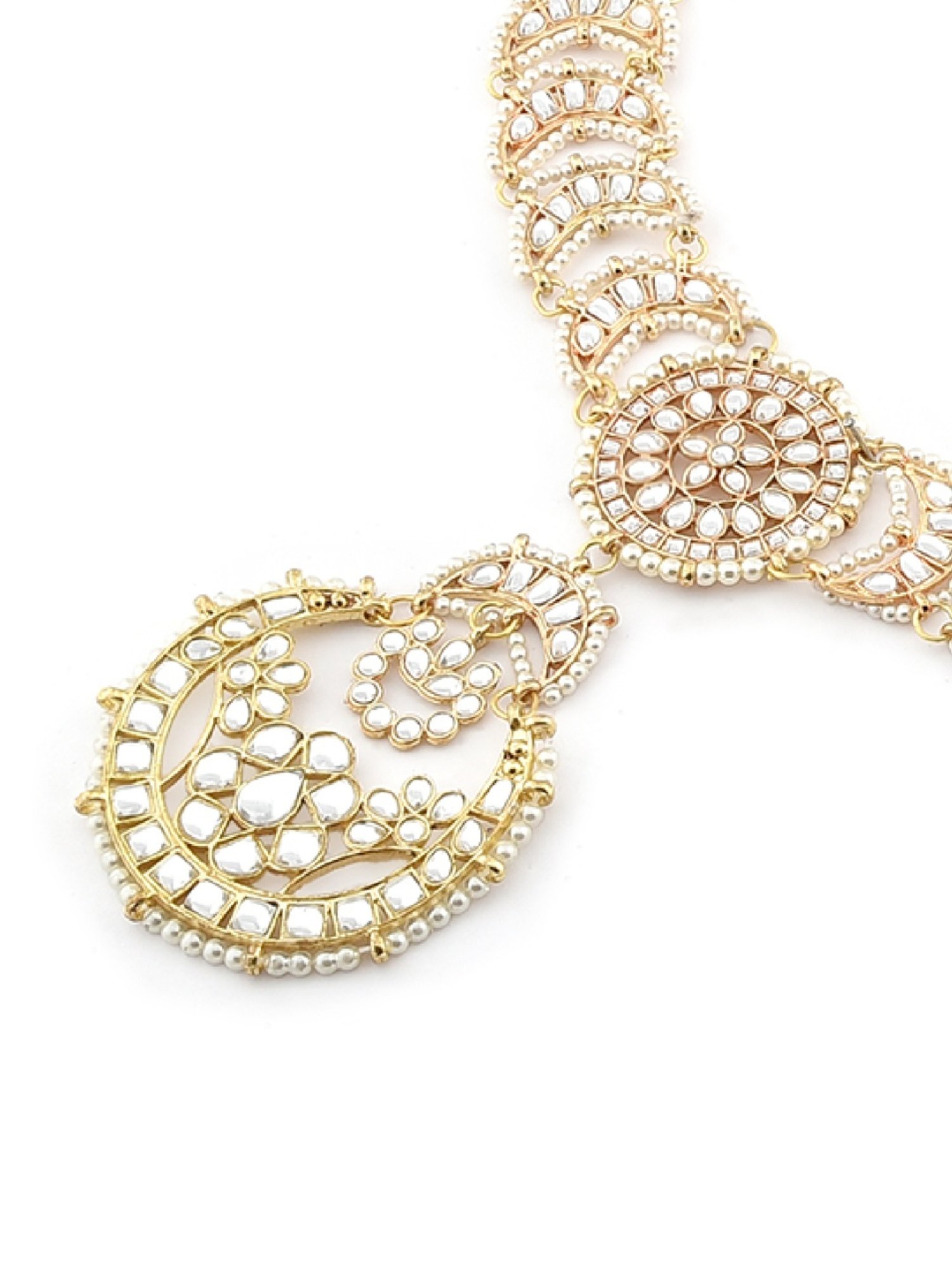 Zaveri Pearls Gold Tone Kundan Bridal MathaPatti Style Maangtikka-ZPFK13115