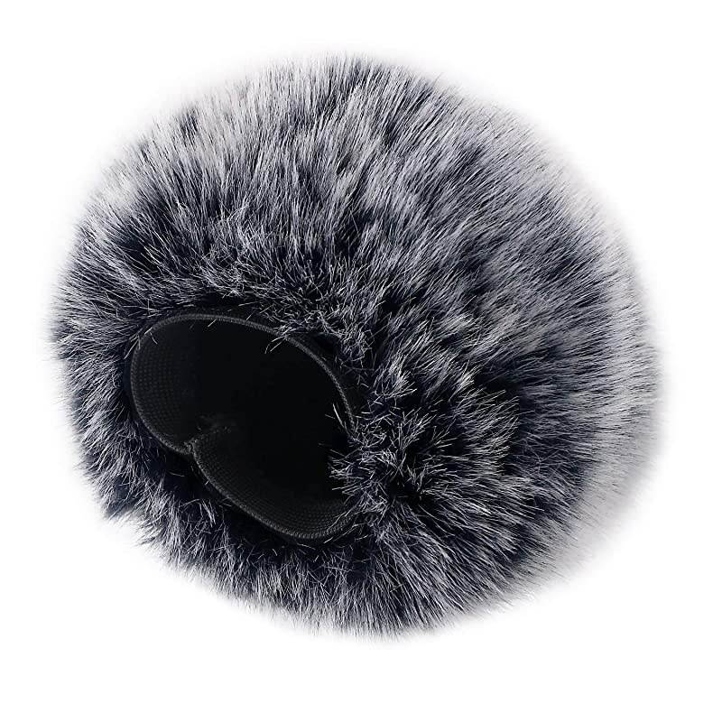 Microphone Windscreen with Furry Windscreen Muff Mic Wind Cover Pop Filter for Blue Yeti Blue Yeti Pro USB Microphone 2 Pack
