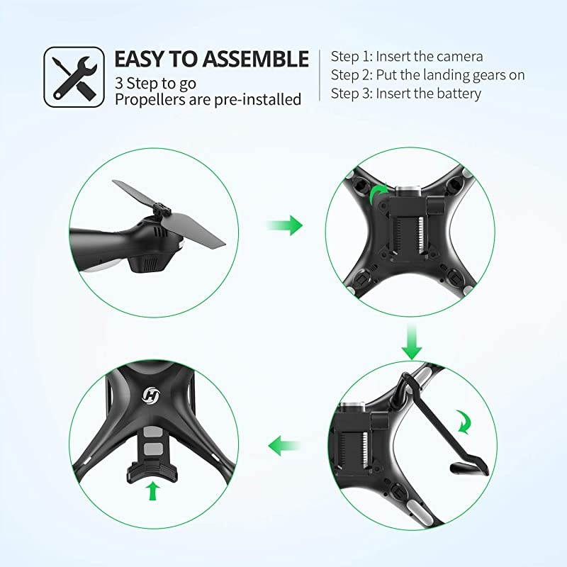 2K GPS FPV RC Drone HS100 with HD Camera Live Video and GPS Return Home, Large Quadcopter with Adjustable Wide-Angle Camera, Follow Me, Altitude Hold, 18 Minutes Flight, Long Control Range