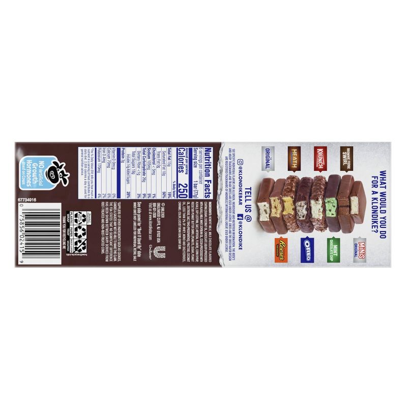 Klondike Reese's Peanut Butter Ice Cream Bars Dipped in Chocolately Coating - 6ct