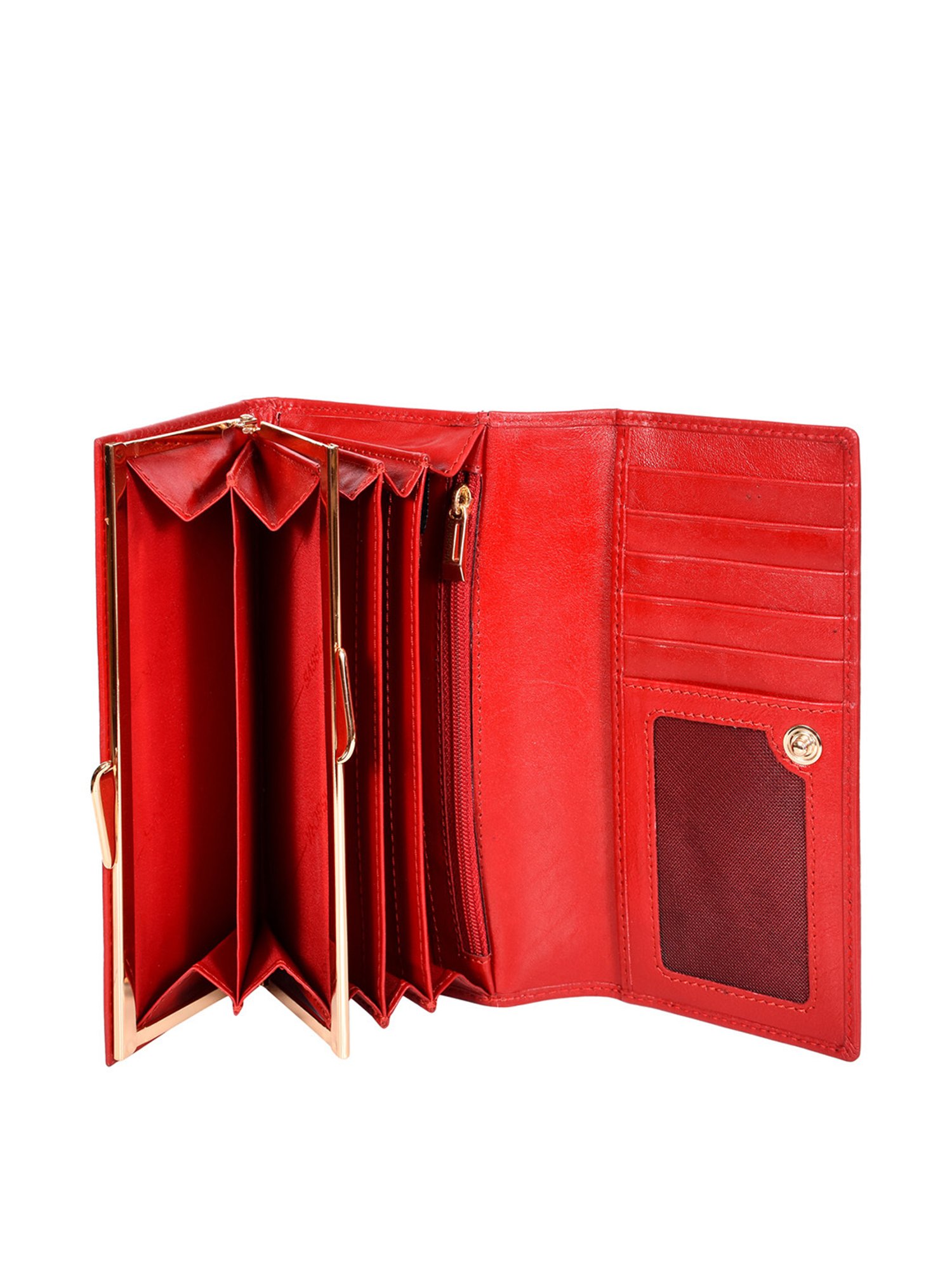 SASSORA Red Solid Rfid Wallet for Women