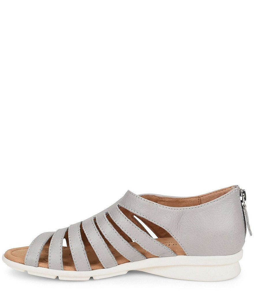 Comfortiva Parker Leather Cut-Out Wedge Sandals