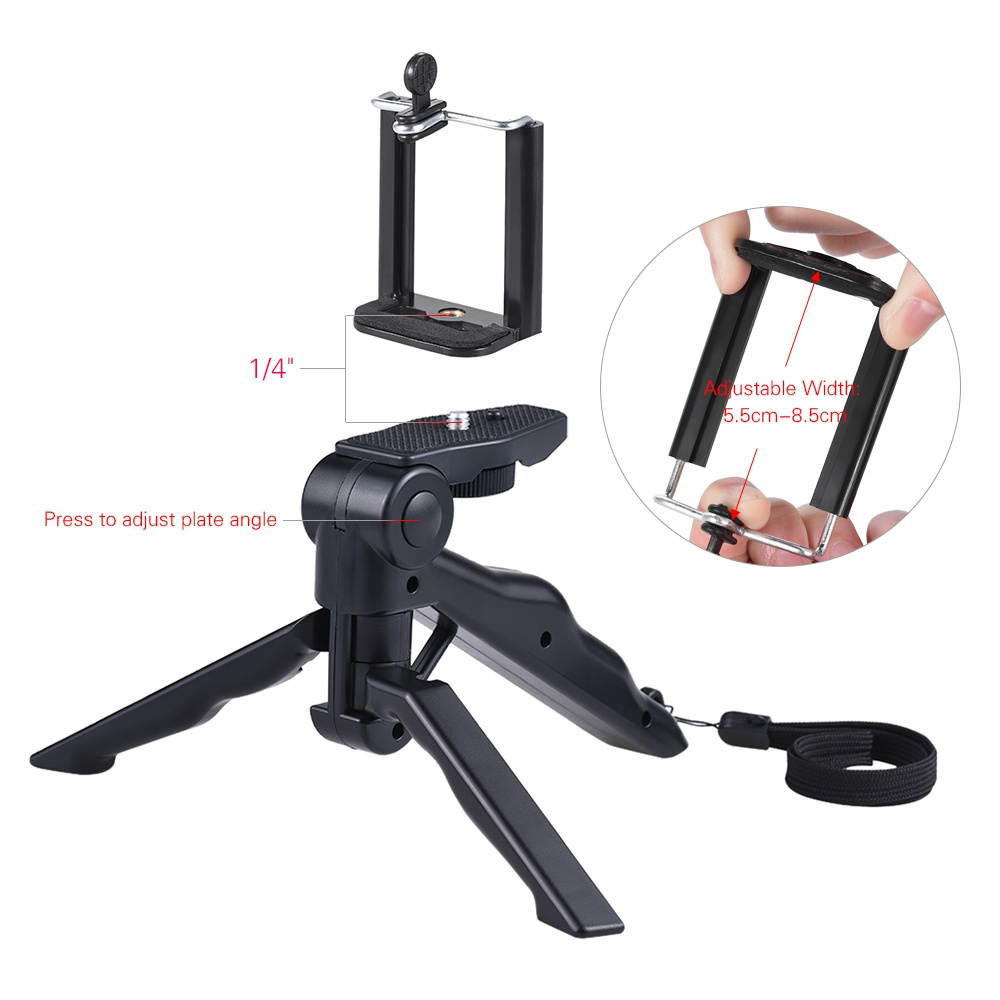 Mini Tripod Stand Support Holder Hand Grip Stabilizer with Smartphone Clip Bracket for iPhone 7 Plus/7/6/6  Plus/6s/ for Samsung Galaxy S7/S6