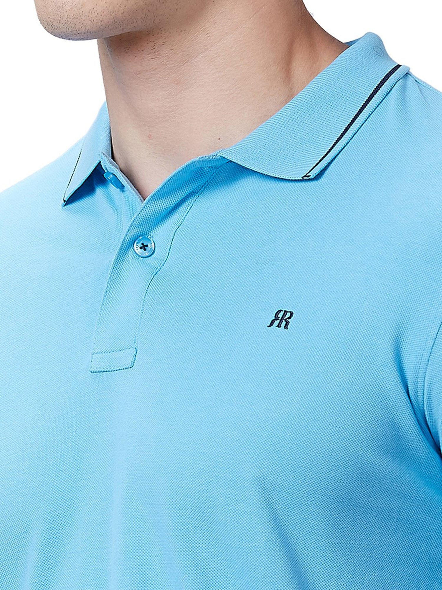Raymond Light Blue Contemporary Fit Polo T-Shirt