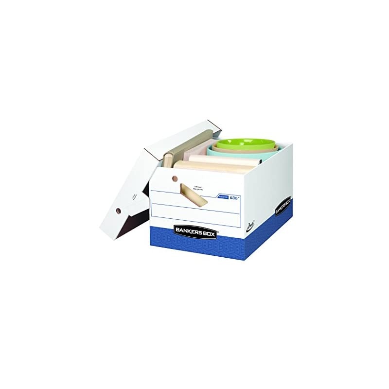 PRESTO Heavy-Duty Storage Boxes with Ergonomic Handles, Instant Assembly, Lift-Off Lid, Letter/Legal, Case of 12 (0063601)