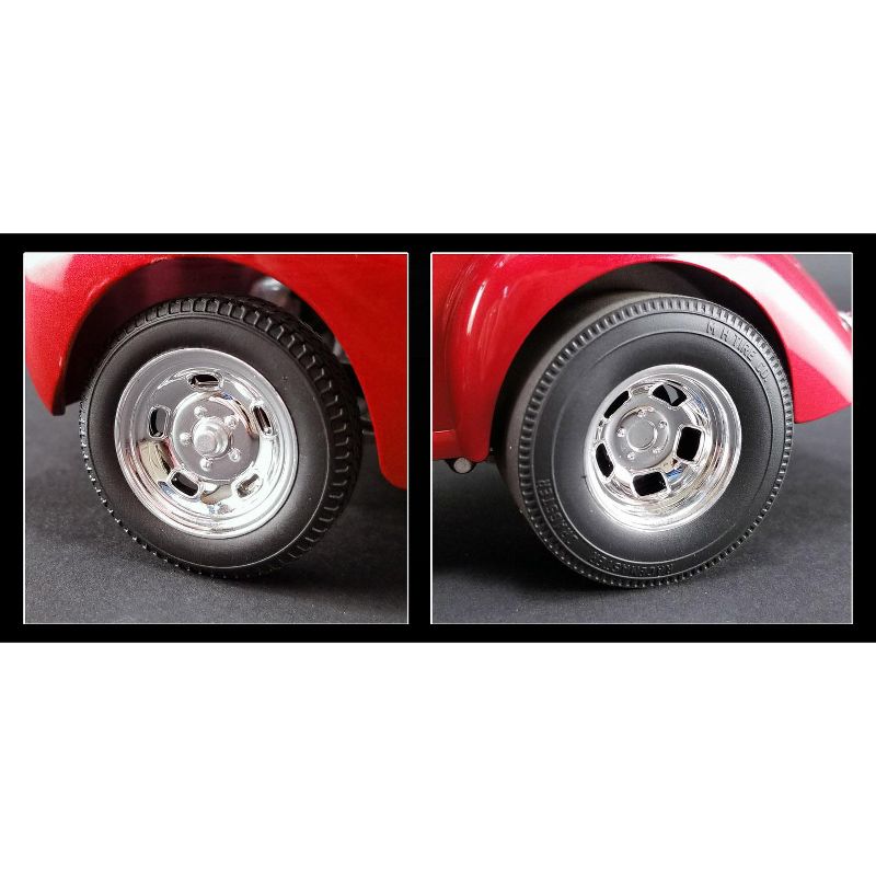 Polished Drag Wheels and Tires 4 pcs Set from 1941 Gasser 1/18 by Acme