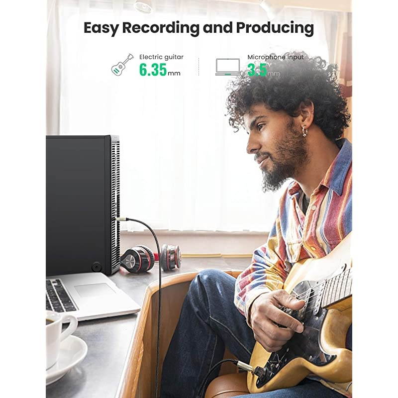 635mm 14quot Male to 35mm 18quot Male TRS Stereo Audio Cable with Zinc Alloy Housing and Nylon Braid Compatible for iPod LaptopHome Theater Devices and Amplifiers 3FT