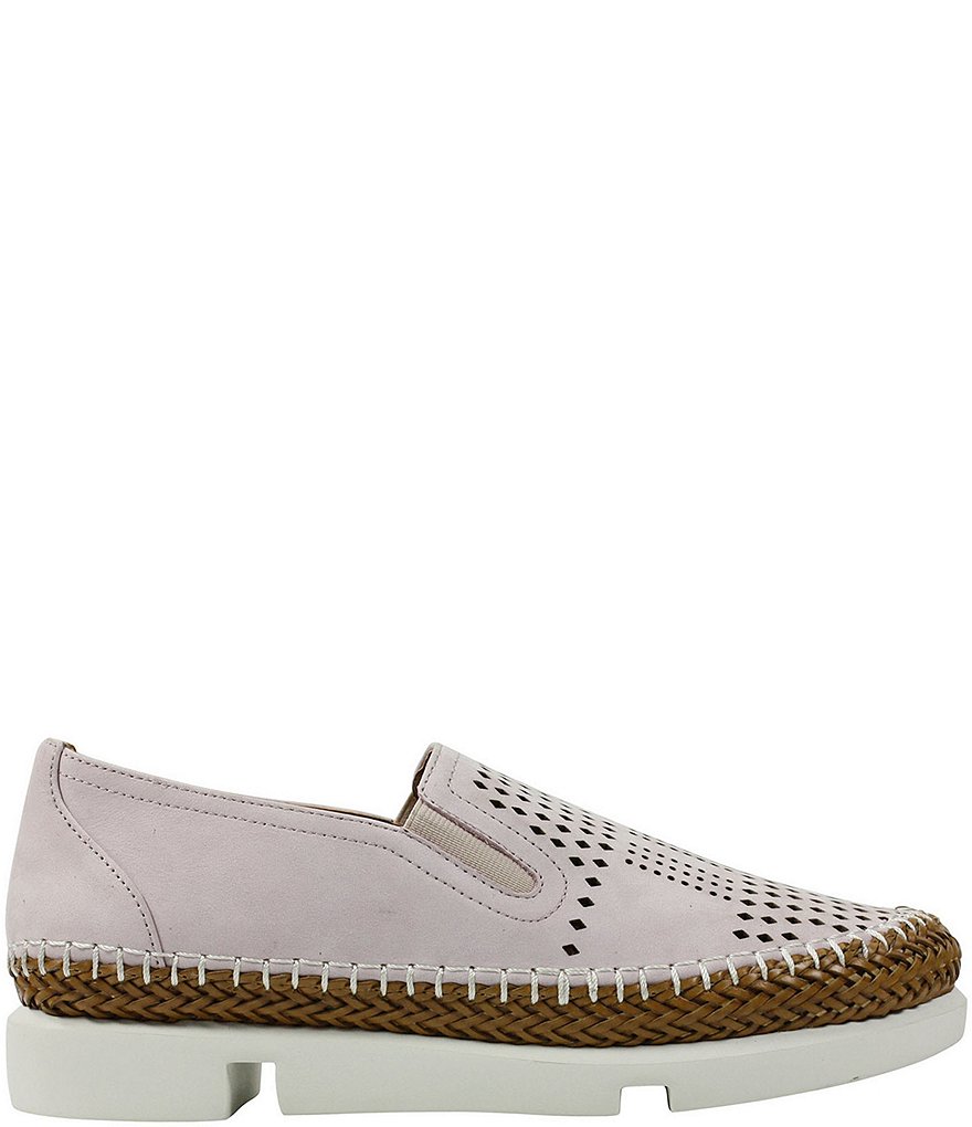 L'Amour Des Pieds Perforated Suede Stazzema Flatform Slip-Ons