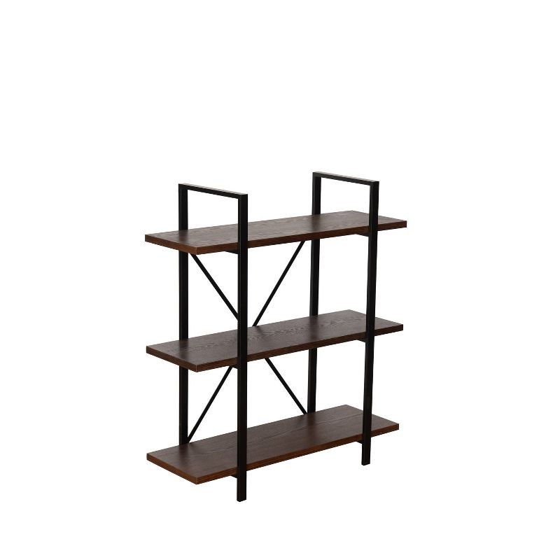 39.8" Brier 3 Shelf Etagere Bookshelf Walnut Brown - Summerland Home