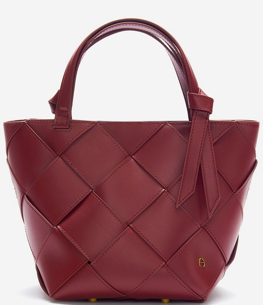 Etienne Aigner Ella Leather Woven Satchel Bag