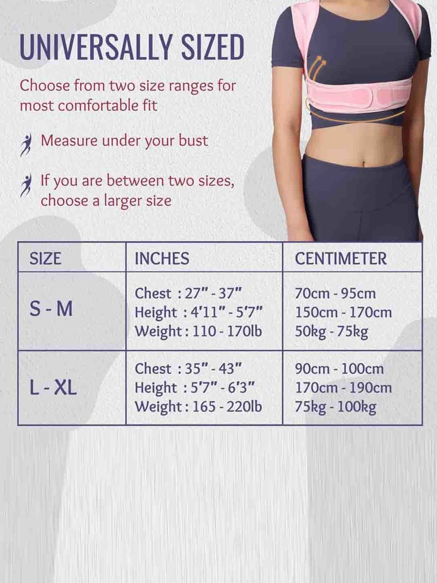 HealthSense Posture Corrector for Women, Back Pain Relief with Back Support Belt (L/XL) - Pink