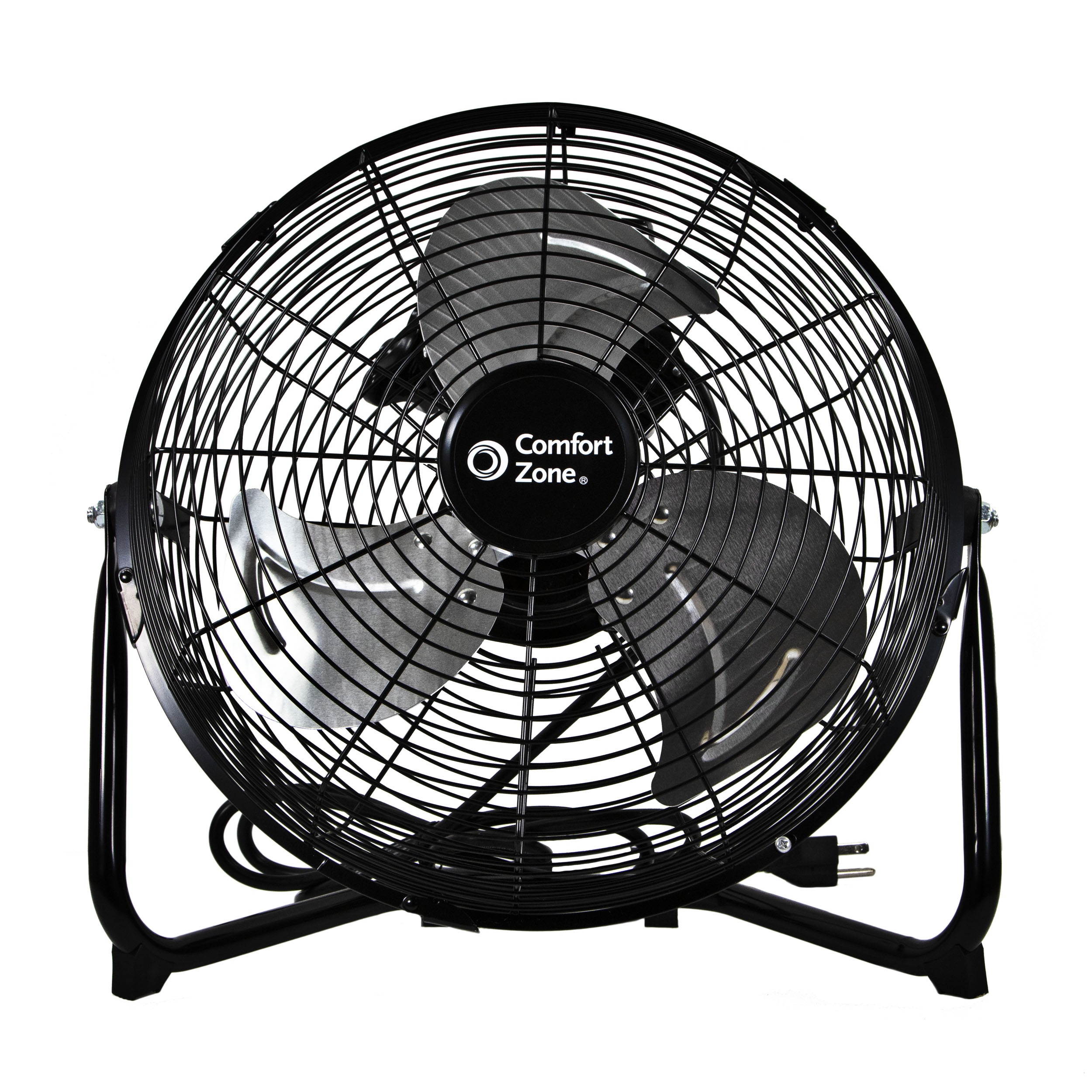 Comfort Zone CZHV12B 12-inch High-Velocity 3-Speed Floor Fan with 180-Degree Tilt
