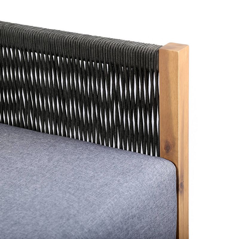 Sienna Outdoor Eucalyptus Sofa in Teak Finish with Gray Cushions - Armen Living