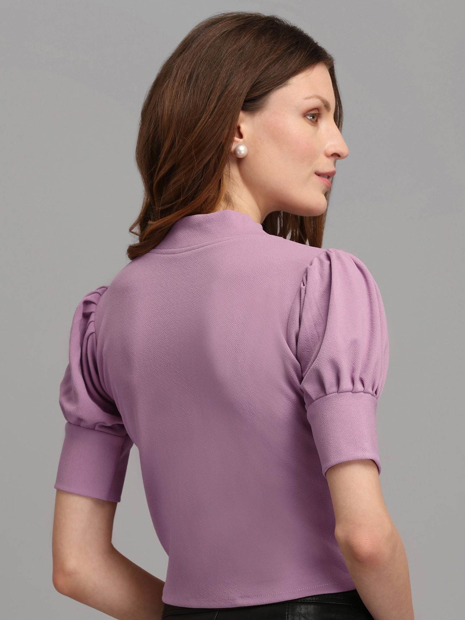 PURVAJA Purple Regular Fit Crop Top