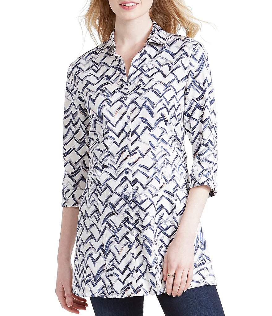 NIC + ZOE Lookout Ultra Stretch Cotton Blend 3/4 Sleeve Shirt