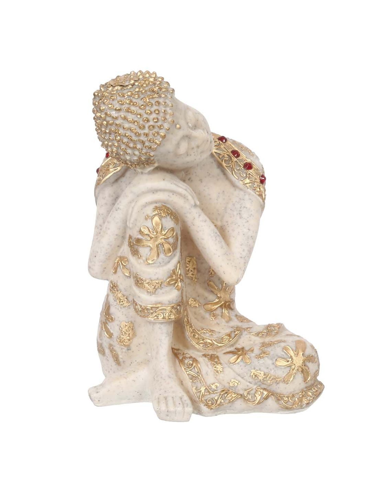 eCraftIndia Pleasing Resting Buddha on Knee Polyresin Decorative Showpiece