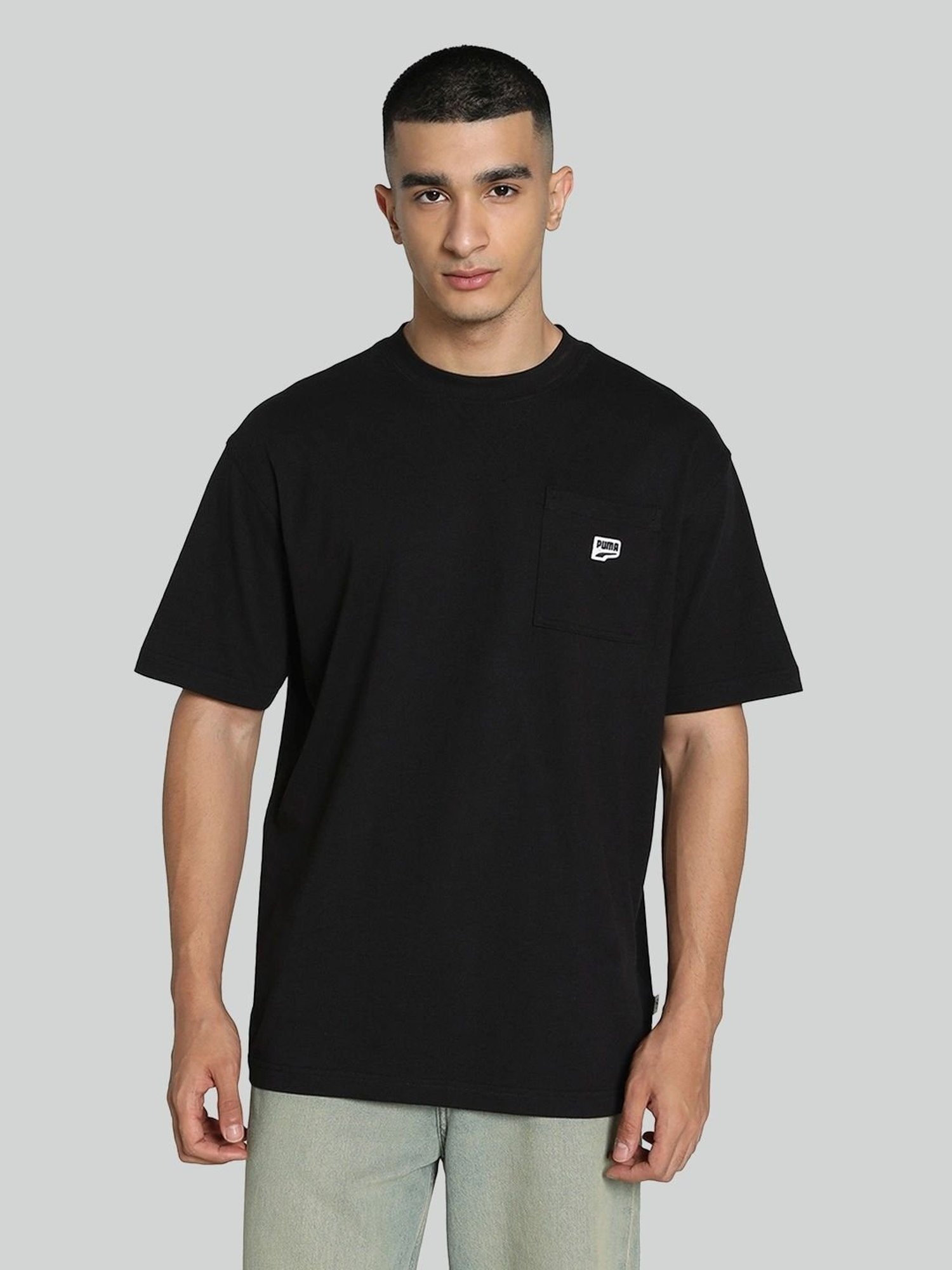 Puma Black Cotton Relaxed Fit Unisex T-Shirt