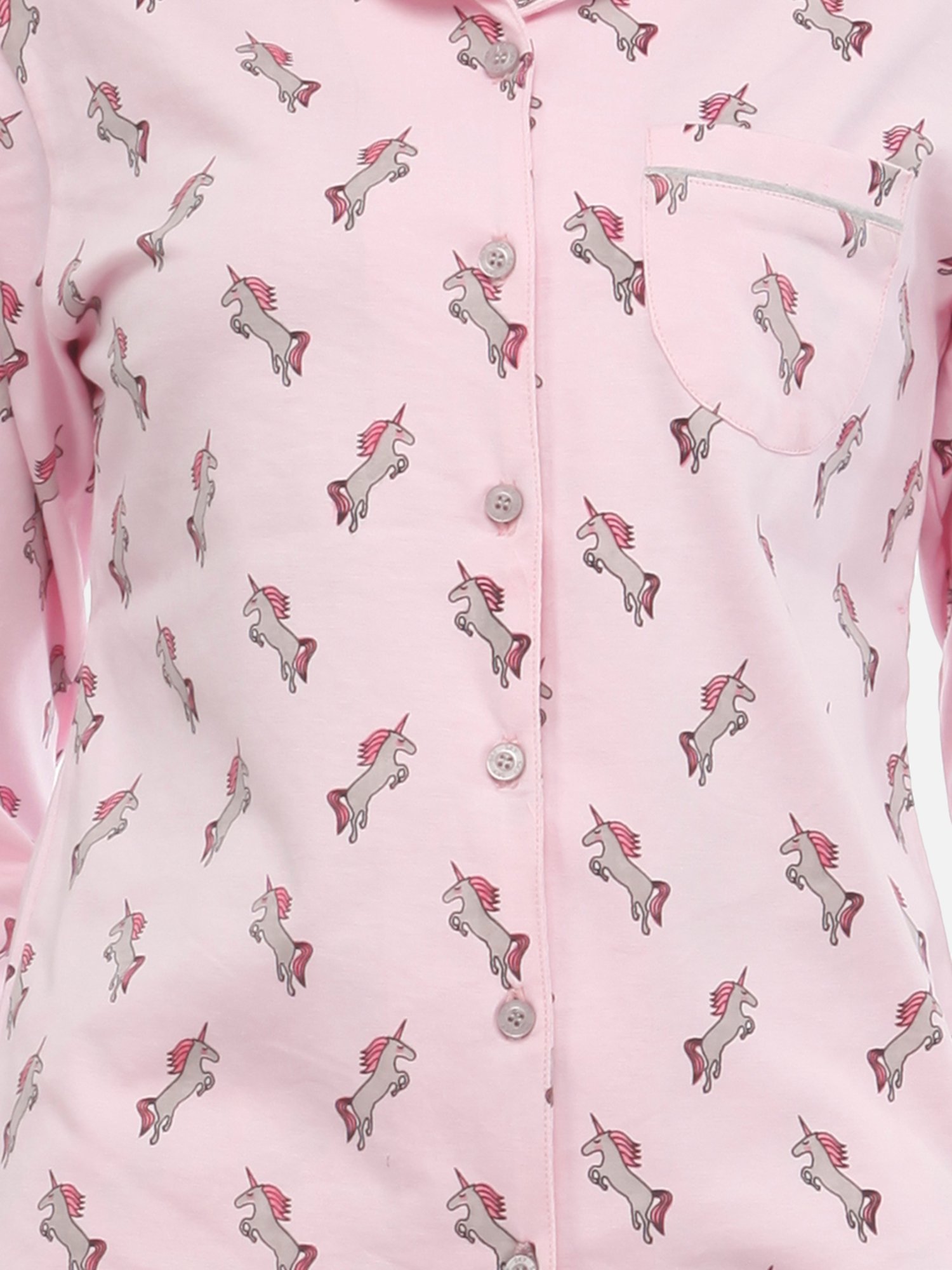 Nite Flite Pink Printed Shirt With Pyjamas