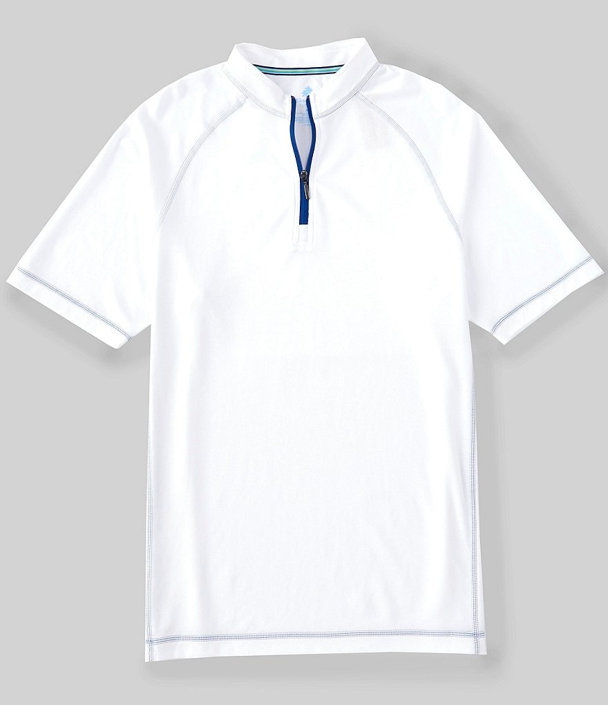 Caribbean Quarter-Zip Short-Sleeve Polo Shirt