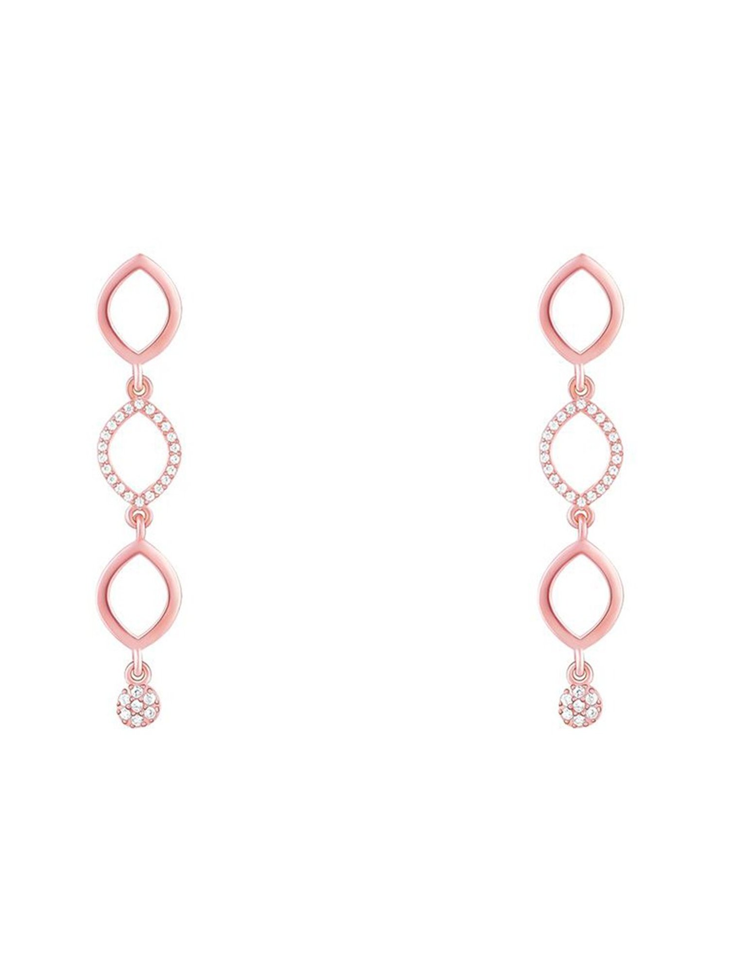 GIVA 92.5 Sterling Silver Rose Gold Aura Of Fascination Earrings for Women