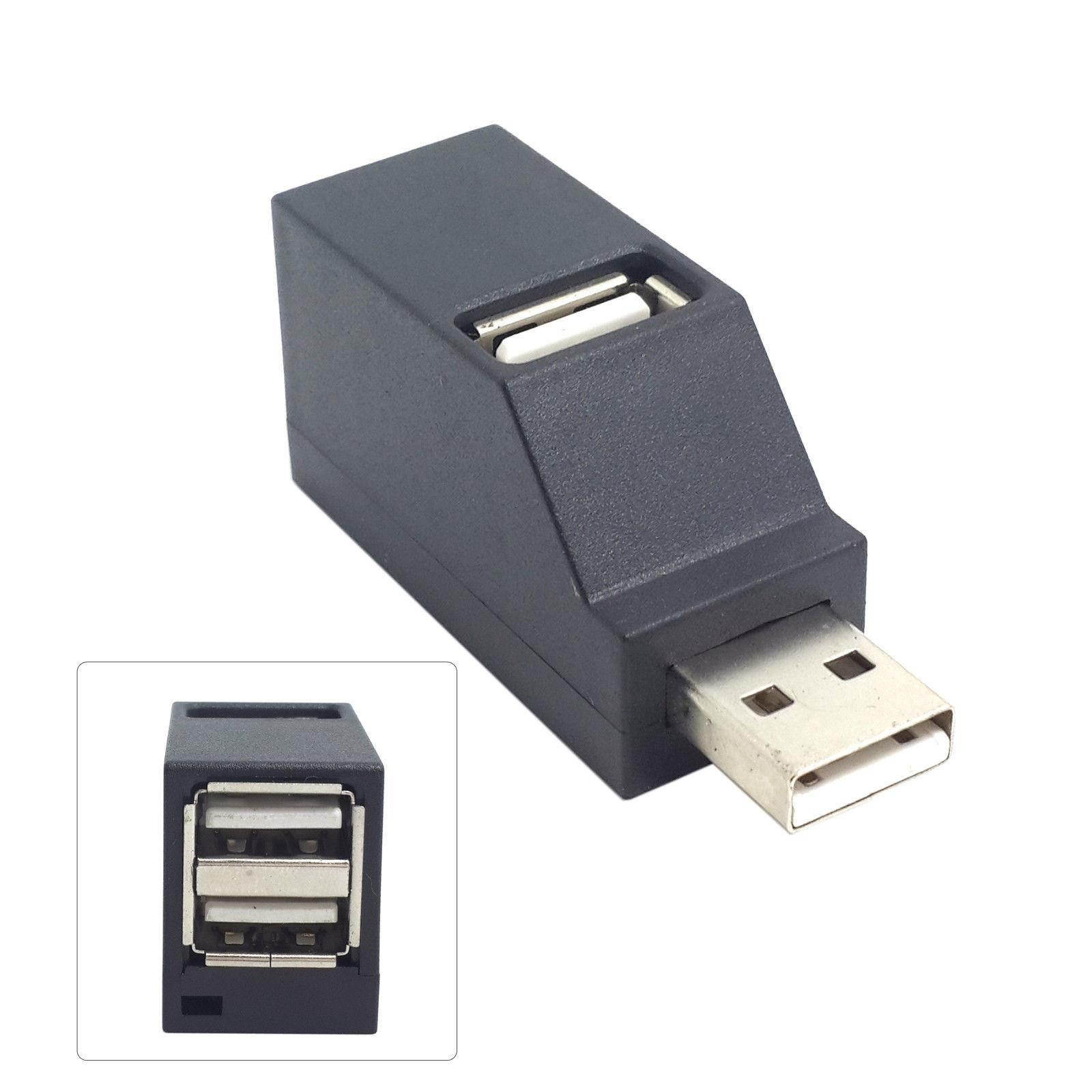 Black Vertical Type USB 2.0 3 Ports Hub Bus power For Laptop Macbook Notebook PC