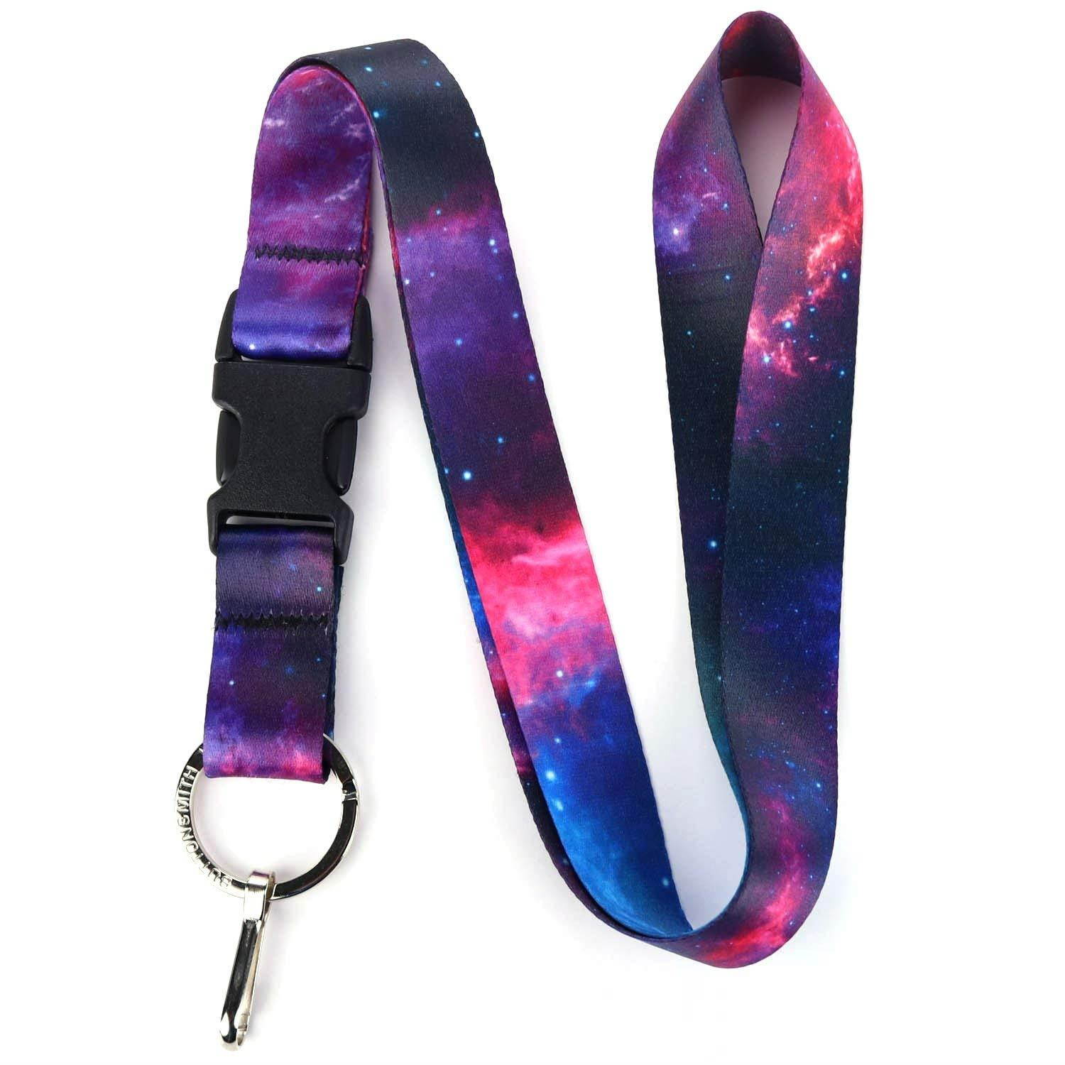 Buttonsmith Nebula Premium Lanyard with Buckle and Flat Ring - Made in The USA