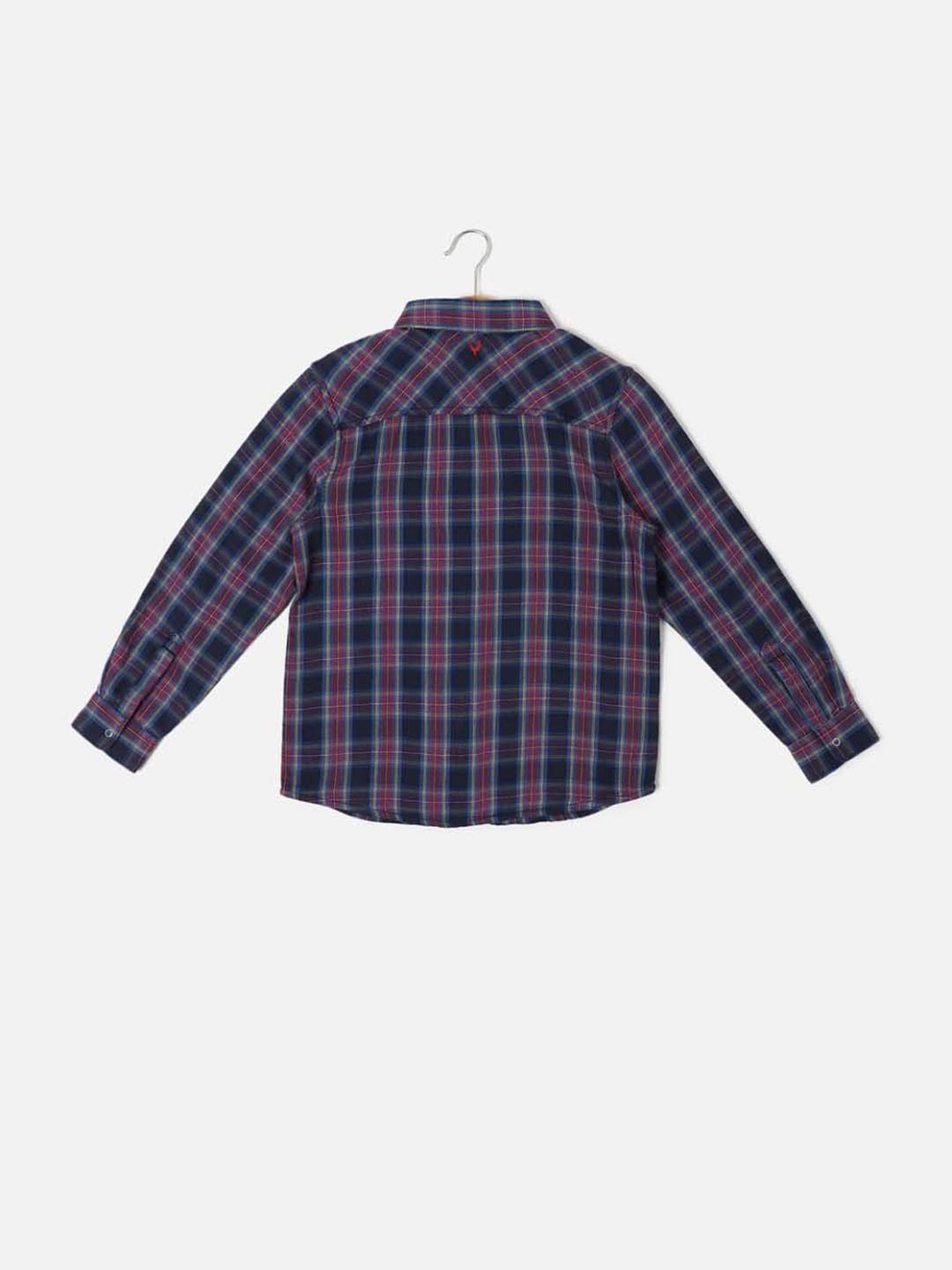 Allen Solly Junior Multicolor Cotton Chequered Full Sleeves Shirt